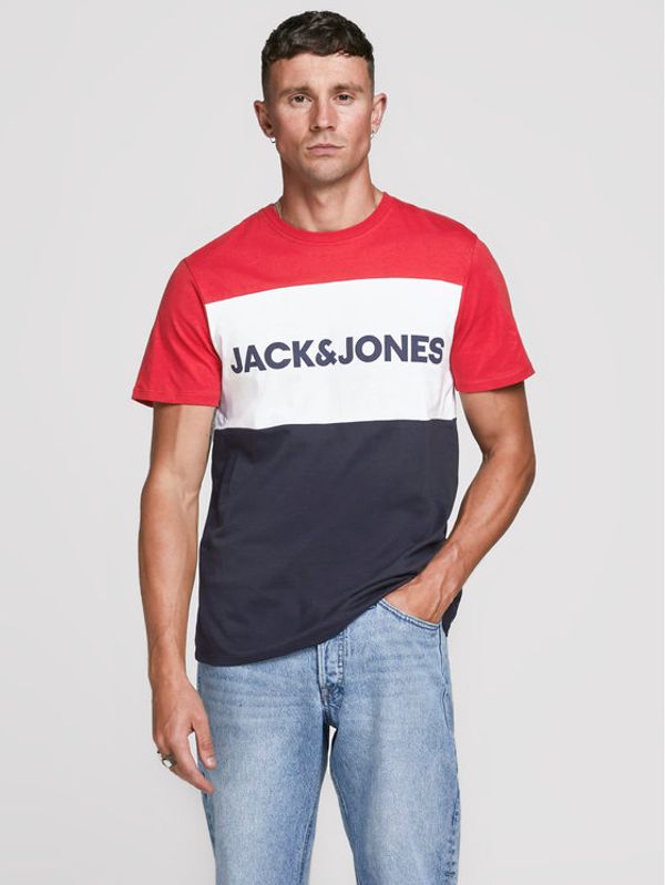 Jack&Jones Jack&Jones Тишърт Logo Blocking 12173968 Червен Slim Fit