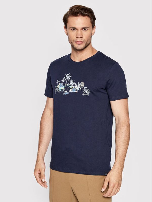 Jack&Jones Jack&Jones Тишърт Malibu Placement 12213494 Тъмносин Regular Fit