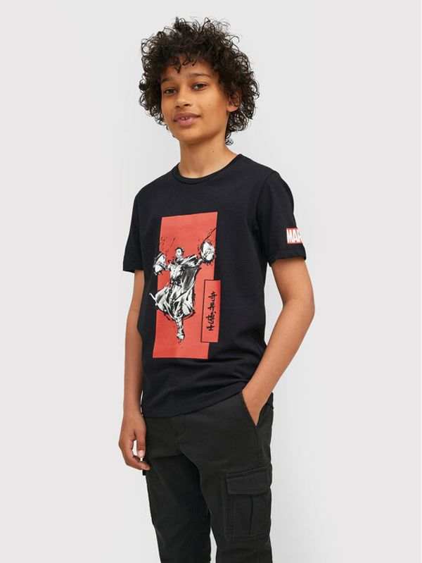 Jack&Jones Junior Jack&Jones Junior Тишърт MARVEL Crew 12217797 Черен Regular Fit