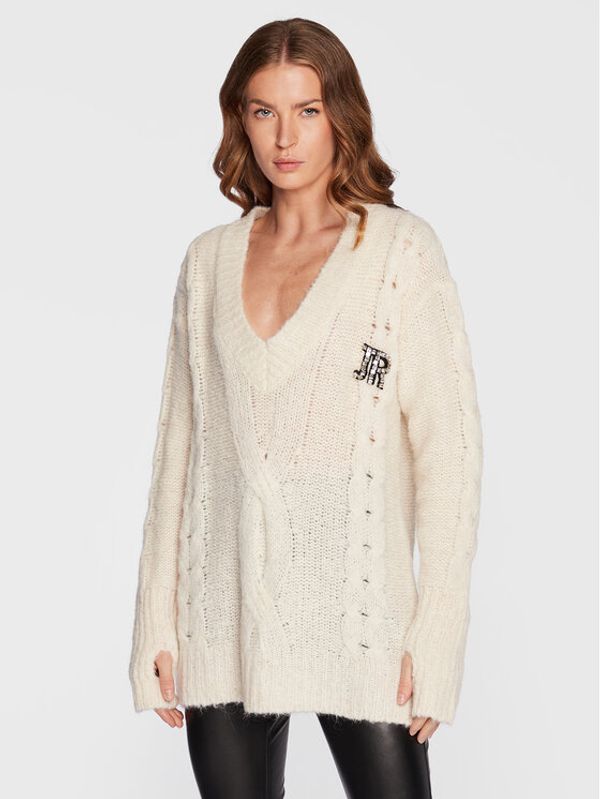 John Richmond John Richmond Пуловер Maglia RWA22240MA Екрю Loose Fit