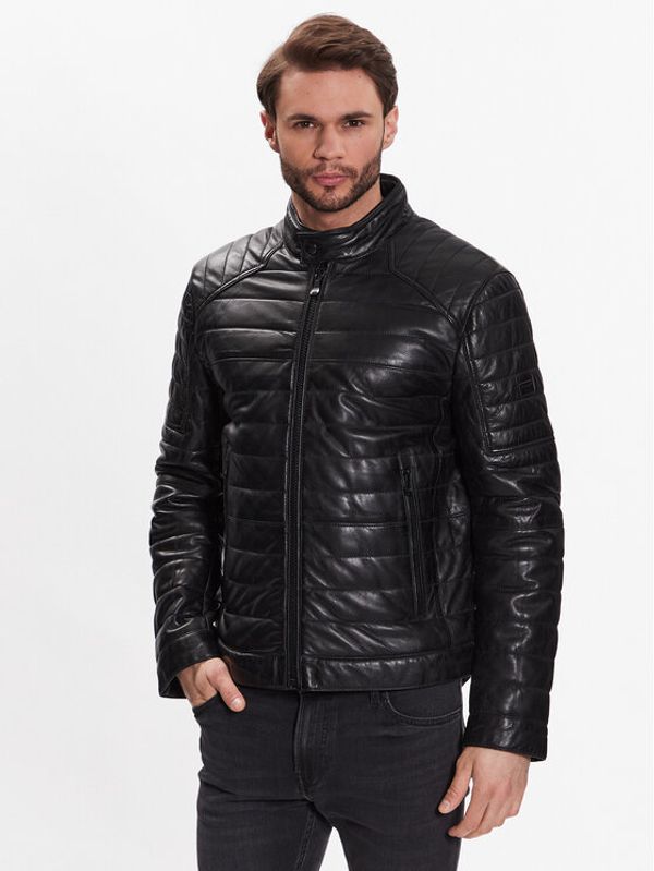 JOOP! JOOP! Jeans Кожено яке 80000244 Черен Regular Fit