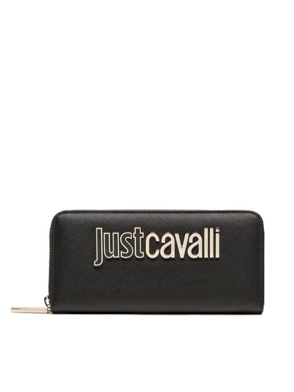 Just Cavalli Just Cavalli Голям дамски портфейл 74RB5P83 Черен