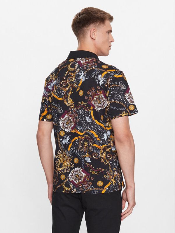 Just Cavalli Just Cavalli Тениска с яка и копчета 75OAG6R0 Черен Regular Fit