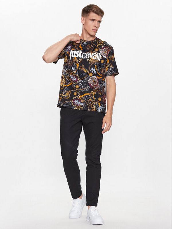 Just Cavalli Just Cavalli Тишърт 75OAH6R3 Черен Regular Fit
