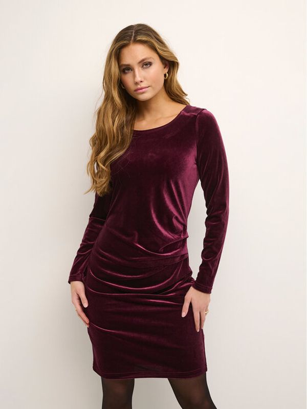 Kaffe Kaffe Ежедневна рокля Elly 10501495 Бордо Slim Fit