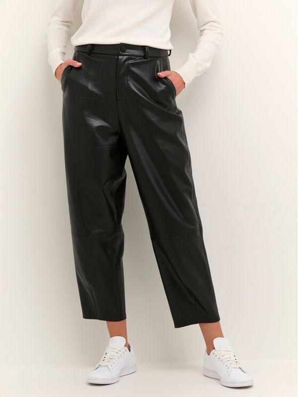 Kaffe Kaffe Панталони от имитация на кожа Bimmy 10507194 Черен Loose Fit