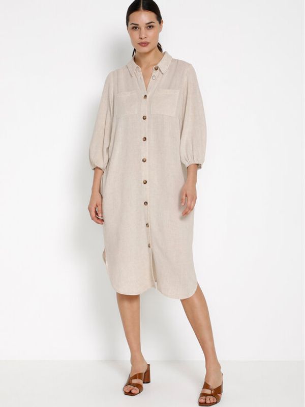Kaffe Kaffe Рокля тип риза Liny 10506388 Бежов Loose Fit