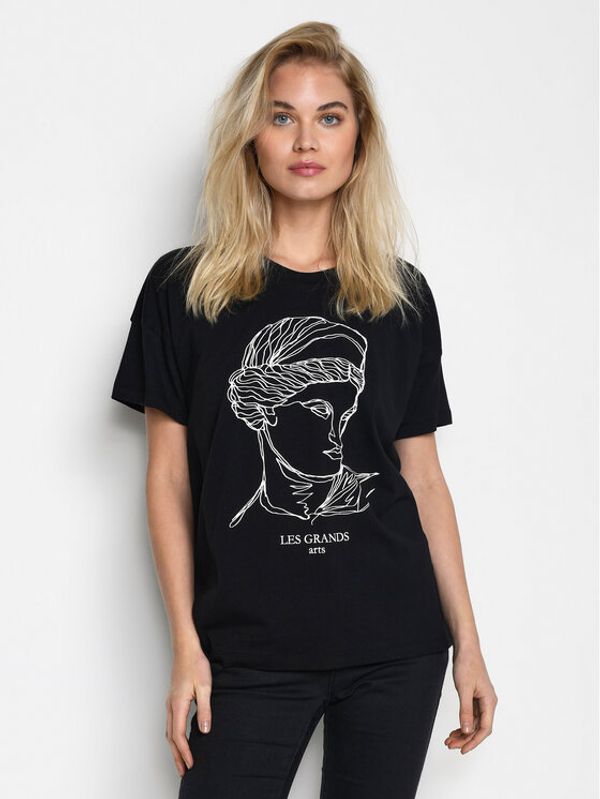 Kaffe Kaffe Тишърт Abalone 10506798 Черен Oversize