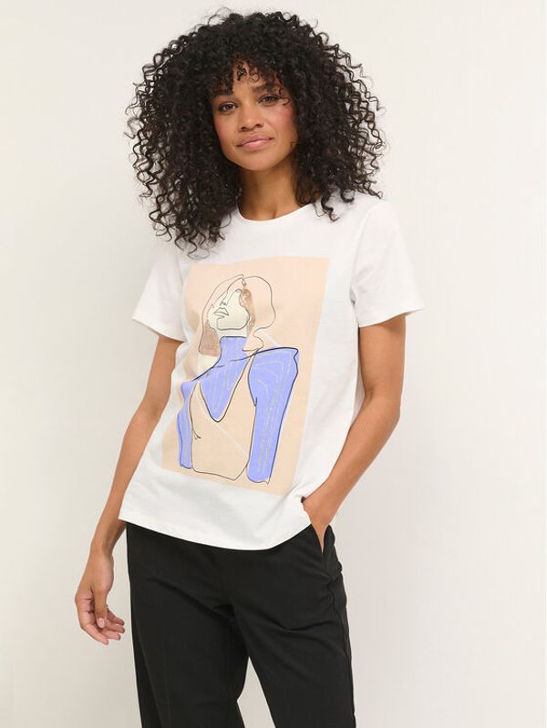 Kaffe Kaffe Тишърт Kamila 10507176 Бял Regular Fit