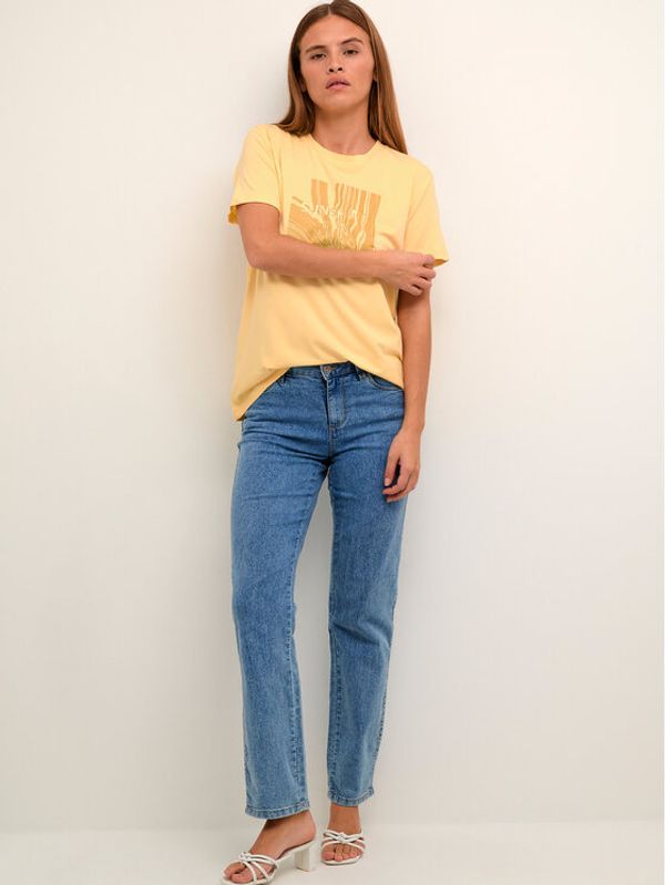 Kaffe Kaffe Тишърт Minna 10507525 Жълт Regular Fit