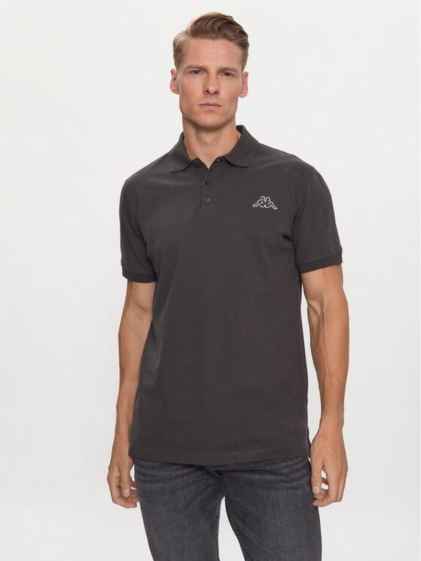 Kappa Kappa Тениска с яка и копчета 303173 Сив Regular Fit