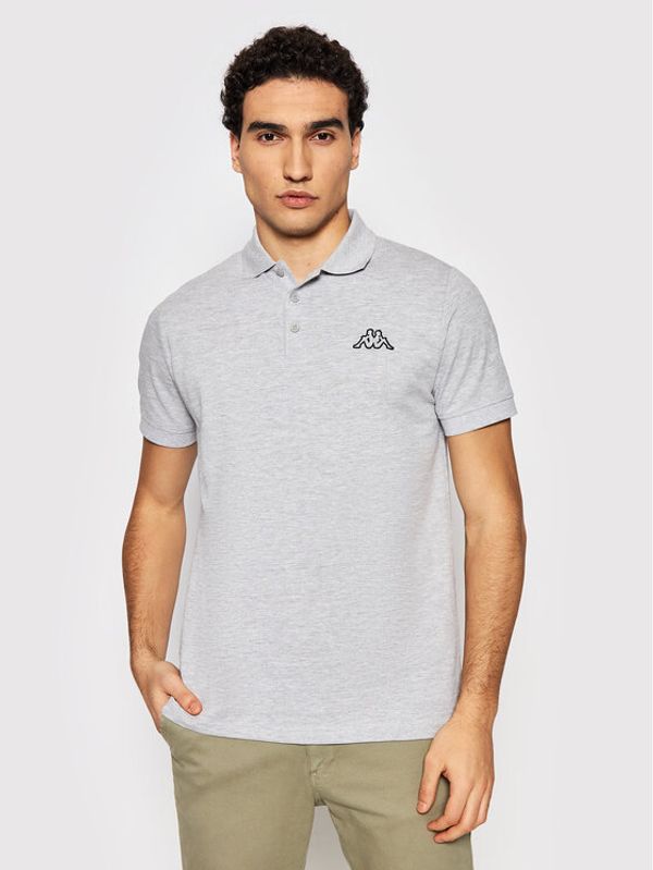 Kappa Kappa Тениска с яка и копчета 303173 Сив Regular Fit