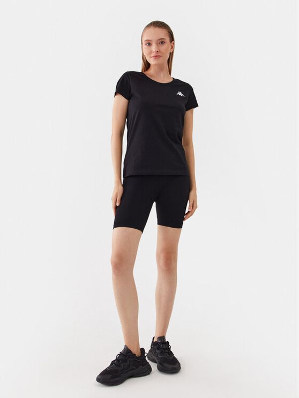 Kappa Kappa Тишърт 709427 Черен Slim Fit