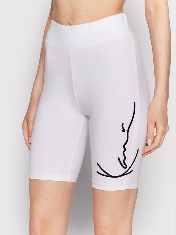 Karl Kani Karl Kani Колоездачни шорти Signature 6110076 Бял Slim Fit