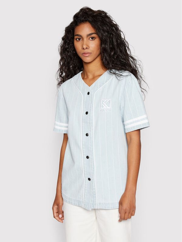 Karl Kani Karl Kani Риза Pinstripe Baseball 6133030 Син Regular Fit