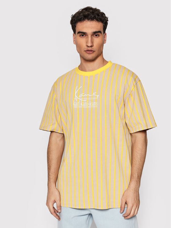 Karl Kani Karl Kani Тишърт Pinstripe 6033293 Бежов Regular Fit