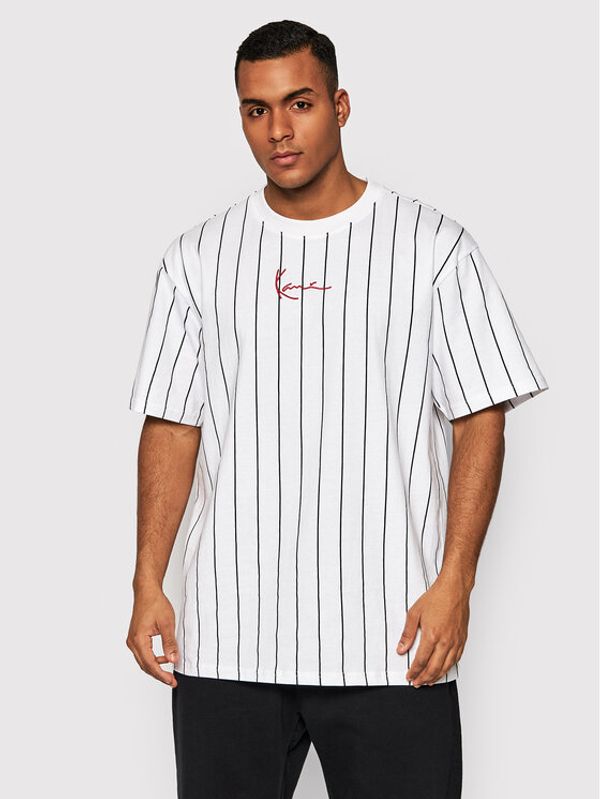 Karl Kani Karl Kani Тишърт Signature Pinstripe 6030152 Бял Regular Fit