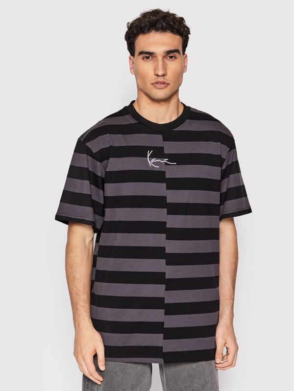 Karl Kani Karl Kani Тишърт Small Signature Split Stripe 6033291 Сив Regular Fit