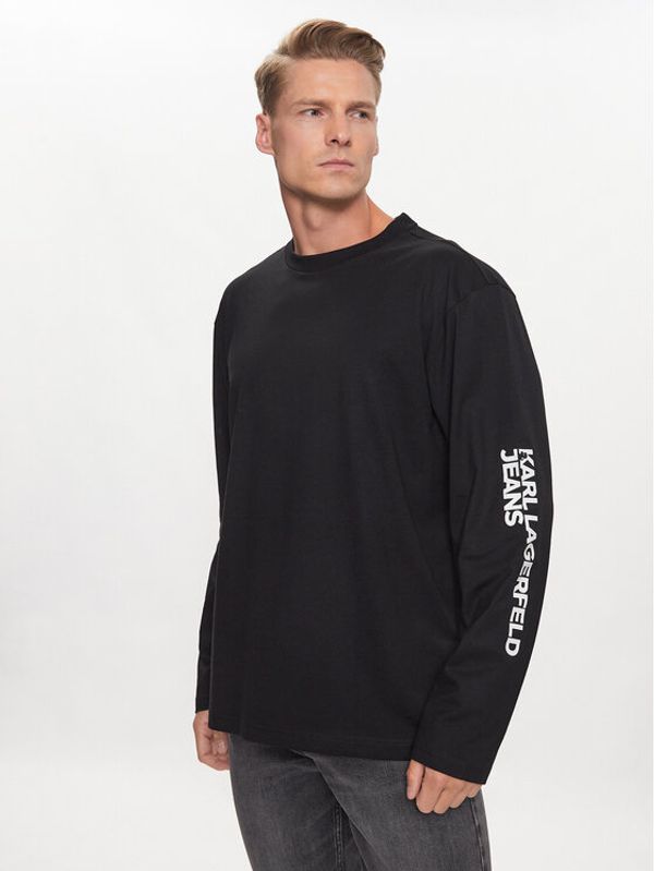 Karl Lagerfeld Jeans Karl Lagerfeld Jeans Тениска с дълъг ръкав 231D1701 Черен Relaxed Fit