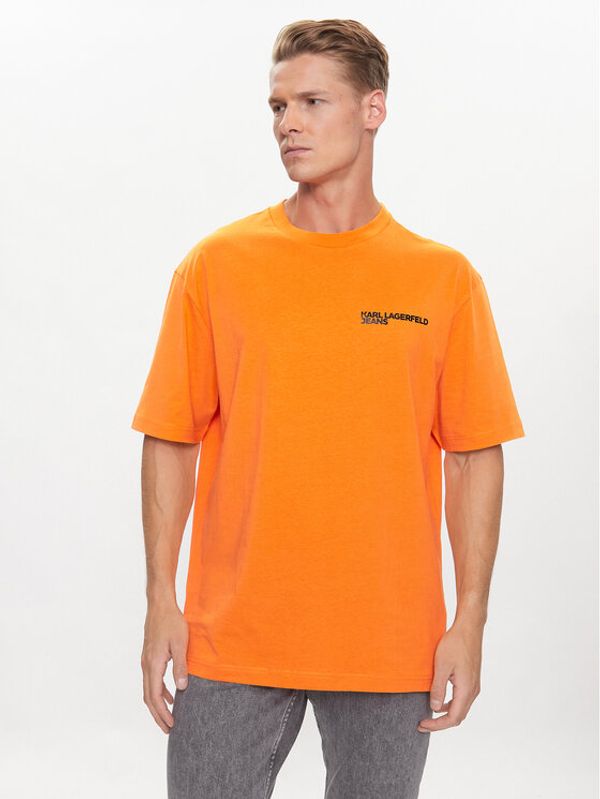 Karl Lagerfeld Jeans Karl Lagerfeld Jeans Тишърт Logo 231D1704 Оранжев Relaxed Fit