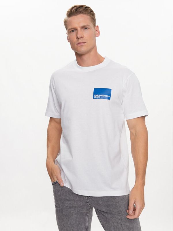 Karl Lagerfeld Jeans Karl Lagerfeld Jeans Тишърт Logo 231D1706 Бял Regular Fit