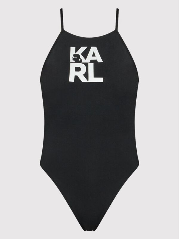 KARL LAGERFELD KARL LAGERFELD Бански костюм Printed Logo KL22WOP01 Черен