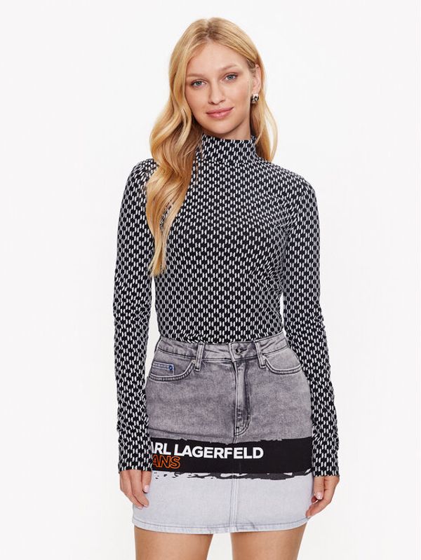 KARL LAGERFELD KARL LAGERFELD Блуза 226W1713 Черен Slim Fit