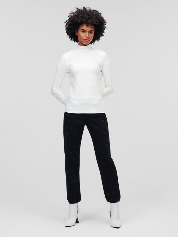 KARL LAGERFELD KARL LAGERFELD Блуза Texture 226W1707 Бял Regular Fit