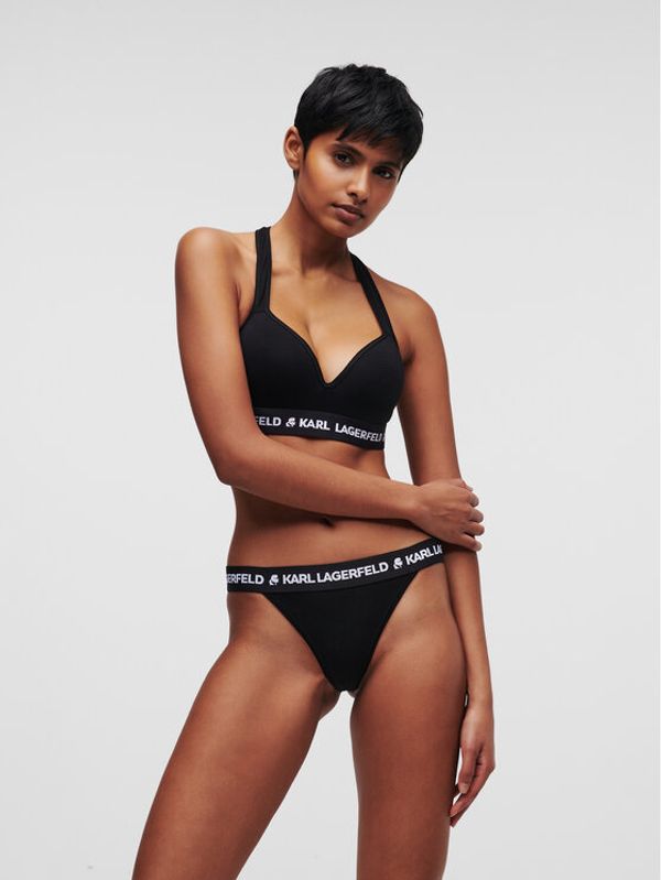KARL LAGERFELD KARL LAGERFELD Дамски бикини тип бразилиана Logo 225W2127 Черен