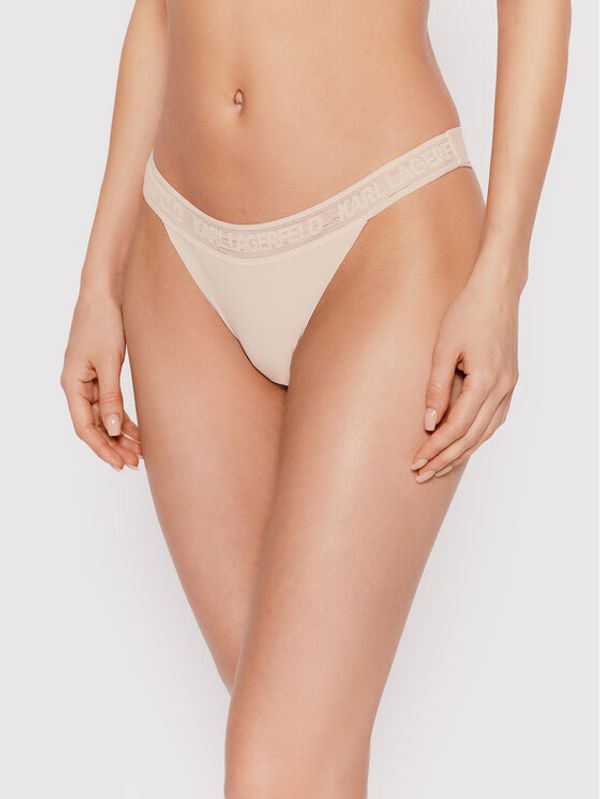 KARL LAGERFELD KARL LAGERFELD Дамски бикини тип бразилиана Ultralight Logo 220W2164 Бежов