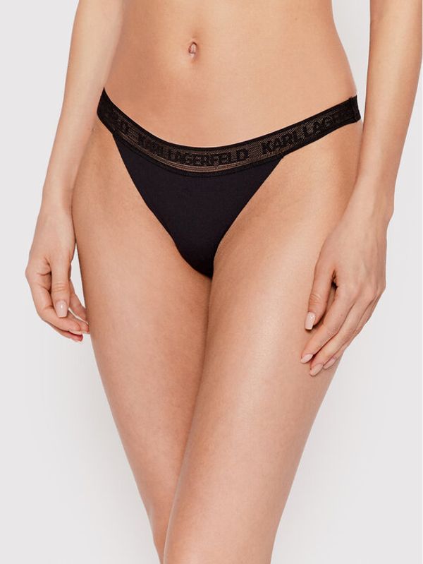 KARL LAGERFELD KARL LAGERFELD Дамски бикини тип бразилиана Ultralight Logo 220W2164 Черен