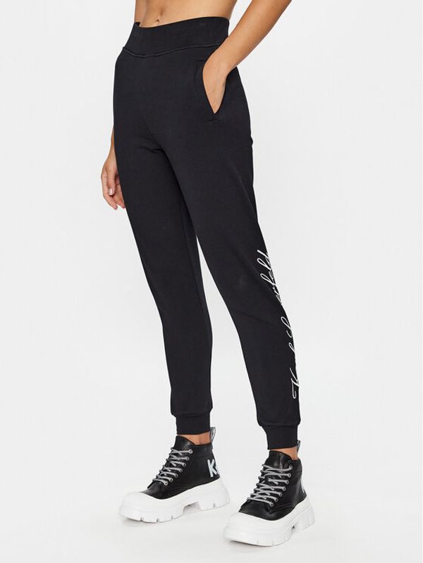 KARL LAGERFELD KARL LAGERFELD Долнище анцуг 231W1050 Черен Regular Fit