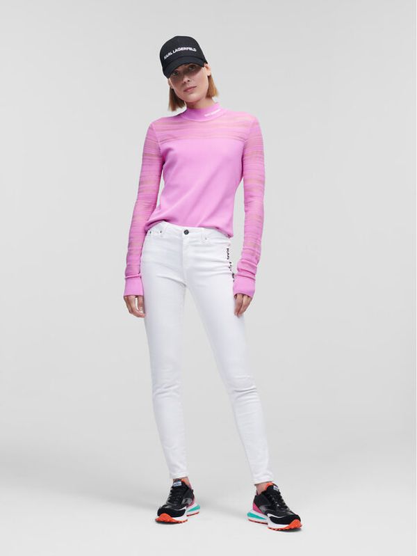 KARL LAGERFELD KARL LAGERFELD Дънки Logo 225W1104 Бял Skinny Fit