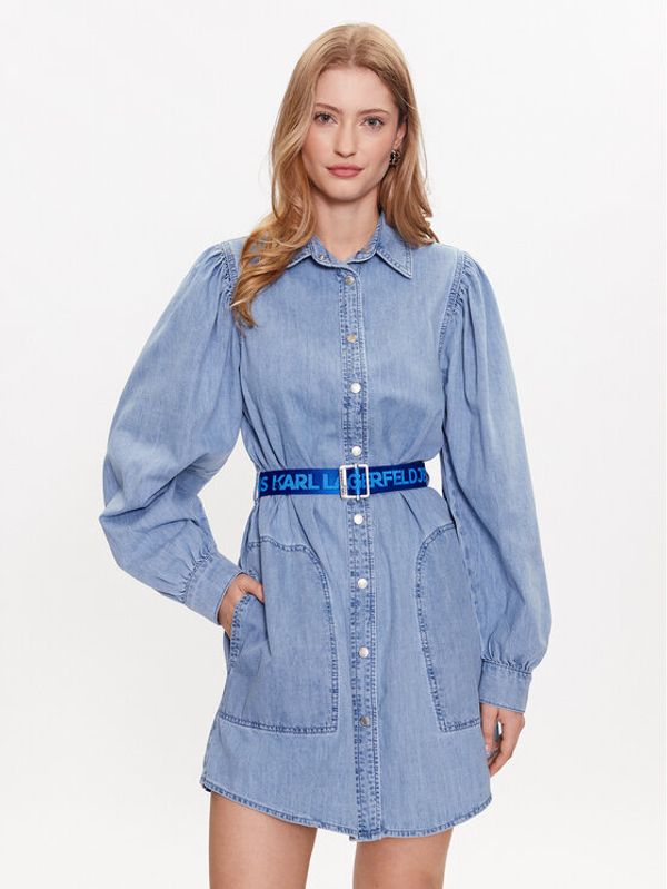 KARL LAGERFELD KARL LAGERFELD Дънкова рокля 231J1302 Син Regular Fit