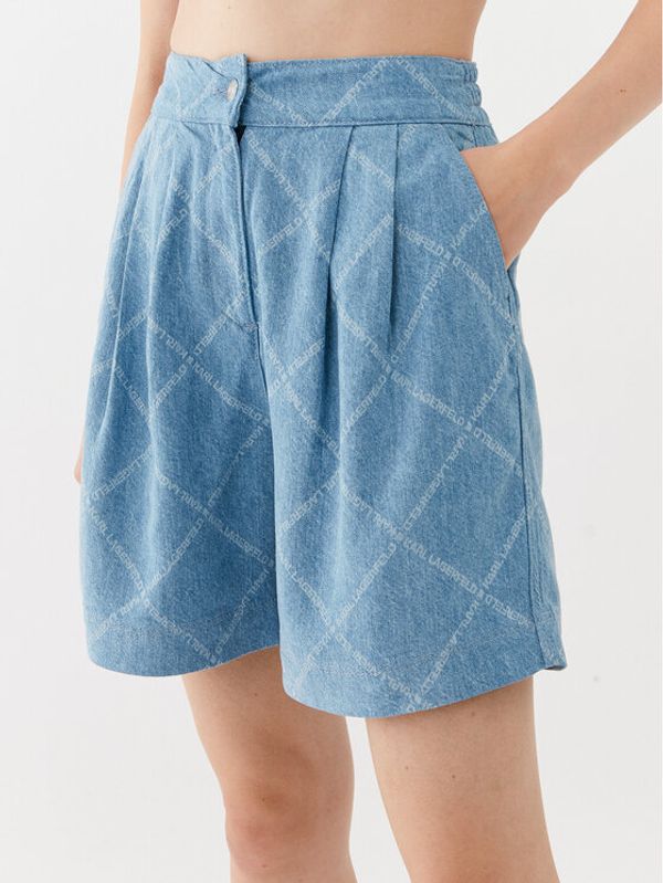 KARL LAGERFELD KARL LAGERFELD Дънкови шорти 231W1106 Син Relaxed Fit