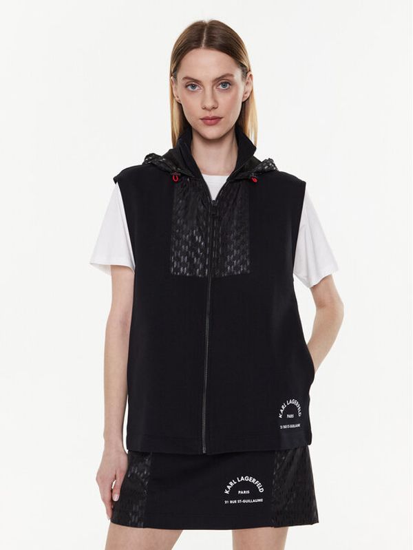 KARL LAGERFELD KARL LAGERFELD Елек Monogram 225W1809 Черен Regular Fit