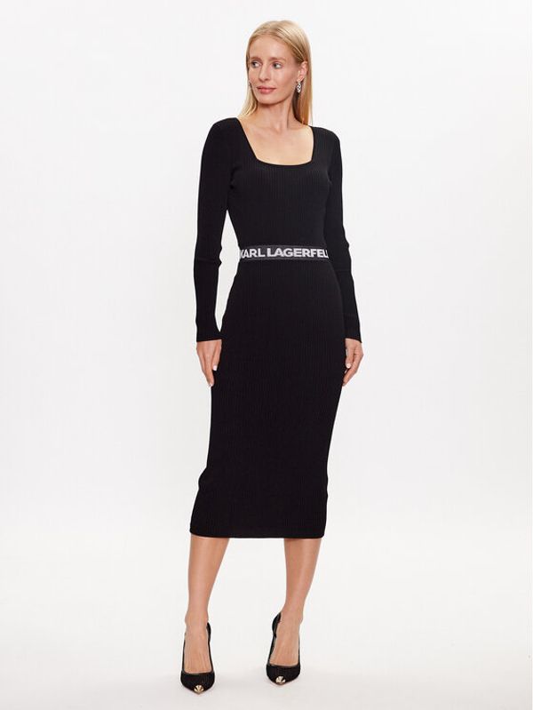 KARL LAGERFELD KARL LAGERFELD Ежедневна рокля 231W1358 Черен Regular Fit
