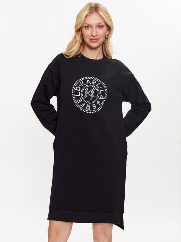 KARL LAGERFELD KARL LAGERFELD Ежедневна рокля Hotfix 231W1352 Черен Regular Fit