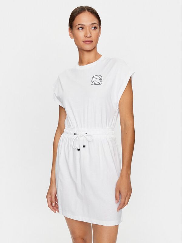 KARL LAGERFELD KARL LAGERFELD Ежедневна рокля Ikonik 2.0 230W2231 Бял Regular Fit