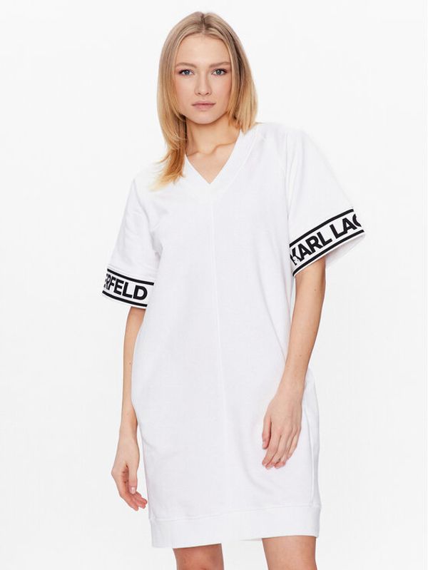 KARL LAGERFELD KARL LAGERFELD Ежедневна рокля Logo 225W1356 Бял Relaxed Fit
