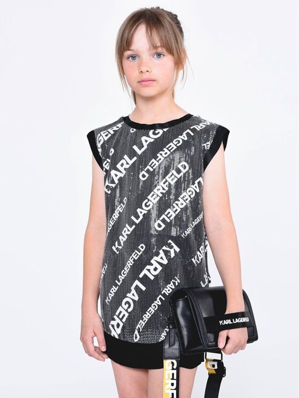 KARL LAGERFELD KARL LAGERFELD Ежедневна рокля Z12242 D Черен Regular Fit