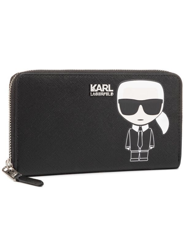 KARL LAGERFELD KARL LAGERFELD Голям дамски портфейл 201W3203 Черен