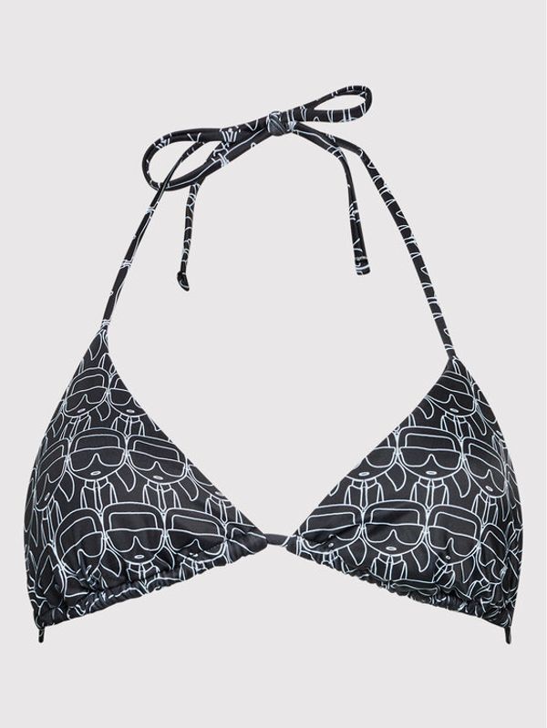 KARL LAGERFELD KARL LAGERFELD Горнище на бански Ikonic All-Over KL22WTP13 Черен