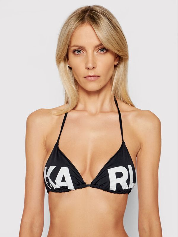 KARL LAGERFELD KARL LAGERFELD Горнище на бански Printed Logo KL21WTP05 Черен