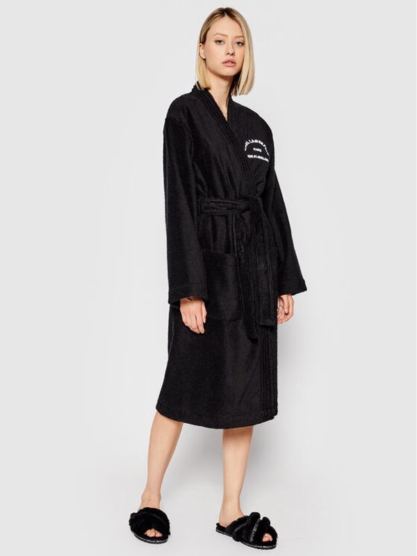 KARL LAGERFELD KARL LAGERFELD Халат Unisex Address Logo 215M2180 Черен
