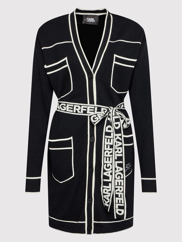 KARL LAGERFELD KARL LAGERFELD Кардиган 221W2003 Черен Relaxed Fit