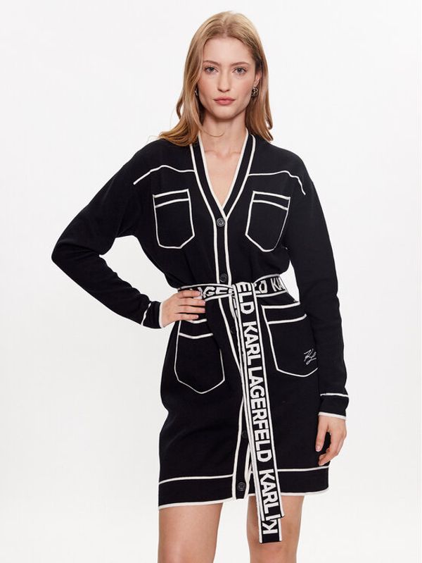 KARL LAGERFELD KARL LAGERFELD Кардиган 230W2011 Черен Regular Fit