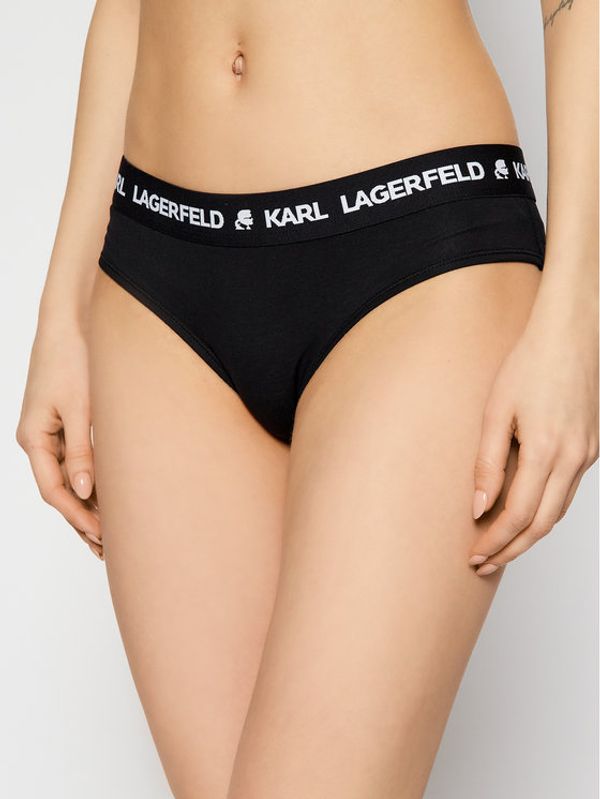 KARL LAGERFELD KARL LAGERFELD Класически дамски бикини Logo Hipsters 211W2106 Черен