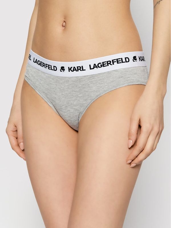 KARL LAGERFELD KARL LAGERFELD Класически дамски бикини Logo Hipsters 211W2106 Сив