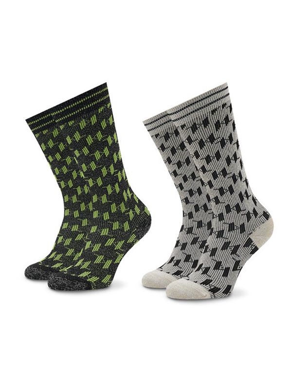 KARL LAGERFELD KARL LAGERFELD Комплект 2 чифта дълги чорапи дамски Monogram Perforated 225W6006 Цветен